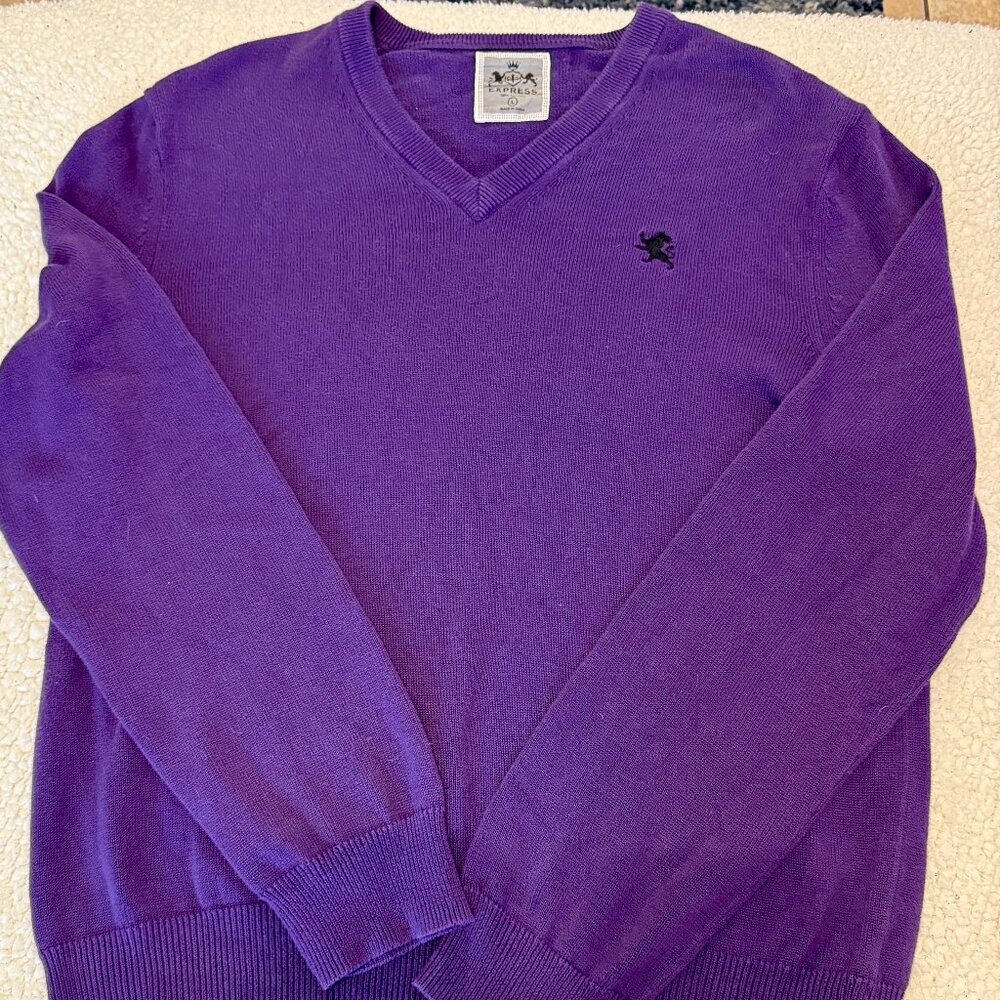 Express Men’s V-Neck Cotton Sweater – Size Large